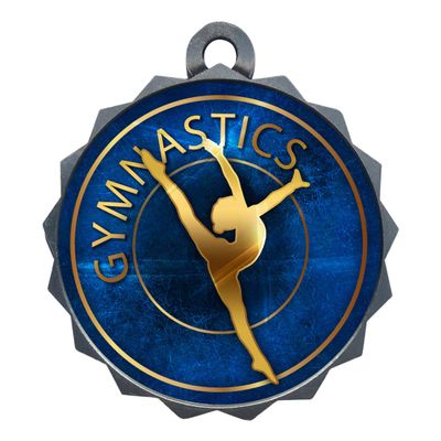 2-1/4 Inch Die-Cast Metal Award Medallion with Antique Silver Finish and Attached 2 Inch Full Color Laminated Sport Insert.