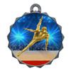 2-1/4 Inch Die-Cast Metal Award Medallion with Antique Silver Finish and Attached 2 Inch Full Color Laminated Sport Insert. view 1
