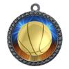2-1/2 Inch Die-Cast Metal Award Medallion with Antique Silver Finish and Attached 2 Inch Full Color Laminated Sport Insert. view 1