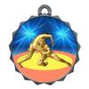 2-1/4 Inch Die-Cast Metal Award Medallion with Antique Silver Finish and Attached 2 Inch Full Color Laminated Sport Insert. view 1