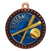 2-1/2 Inch Die-Cast Metal Baseball Medal Award Medallion with Antique Bronze Finish and Attached 2 Inch Full Color Laminated Sport Insert Trophy Medals view 1