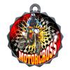 2-1/4 Inch Die-Cast Metal Award Medallion with Antique Silver Finish and Attached 2 Inch Full Color Laminated Sport Insert. view 1
