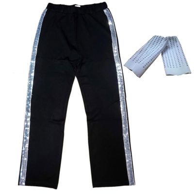 Personalize custom Unisex Adult Boys Girls Jazz Latin Salsa Pants Danceing Hip Hop Trouser (Black,M)