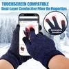 COOYOO Winter Gloves for Women and Men 1/2/3 Pairs,Touch Screen Gloves,Anti-Slip Silicone Gel- Thermal Soft Wool Lining view 3