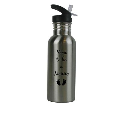 CustomGiftsNow Soon to be a Nonno - 20 Ounce Summer Stainless Steel Water Bottle with Straw Lid