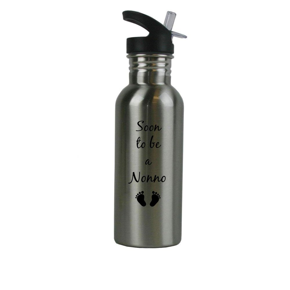 CustomGiftsNow Soon to be a Nonno - 20 Ounce Summer Stainless Steel Water Bottle with Straw Lid