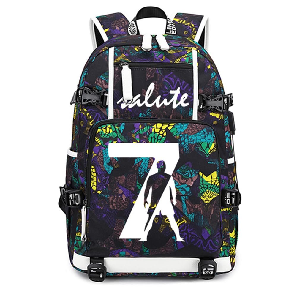 FANwenfeng Soccer Player 7 Luminous Multifunction Backpack Travel Football Fans Bag For Men Women (Style 3)