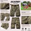AKARMY Men's Casual Multi Pocket Outdoor Camouflage Shorts Twill Camo Cargo Shorts 8066 C34 Retro Camo(No Belt) 31 view 4