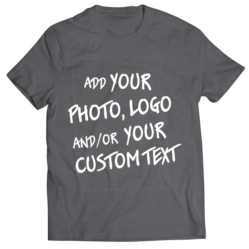 lepni.me Mens T-shirt Make Your Own Personalised Design With Favorite Photo or Custom Text (S Graphite Multi Color)