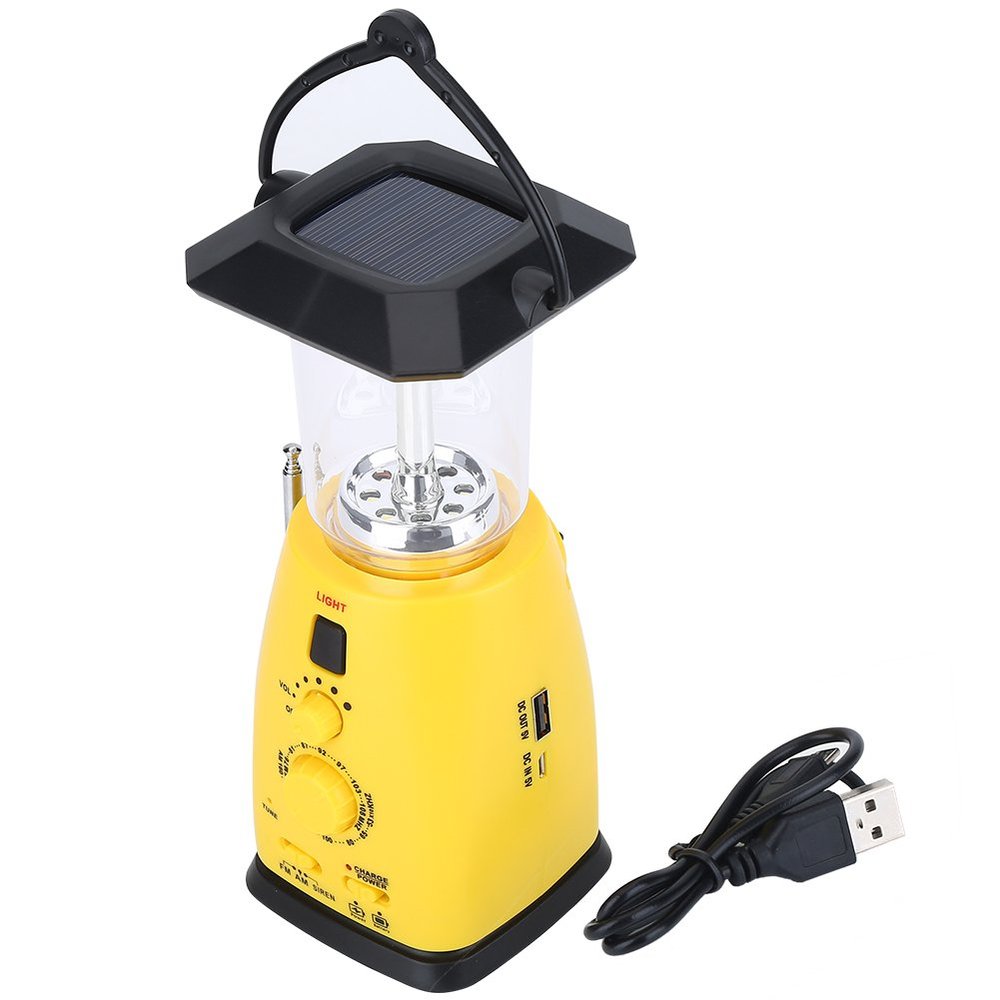 Aosiyp Hand Crank Solar Powered Brightest Lanterns LED Camping Emergency Flashlight Torch Lamp Phone Charger LED Lantern Emergency Storm Camping Torch