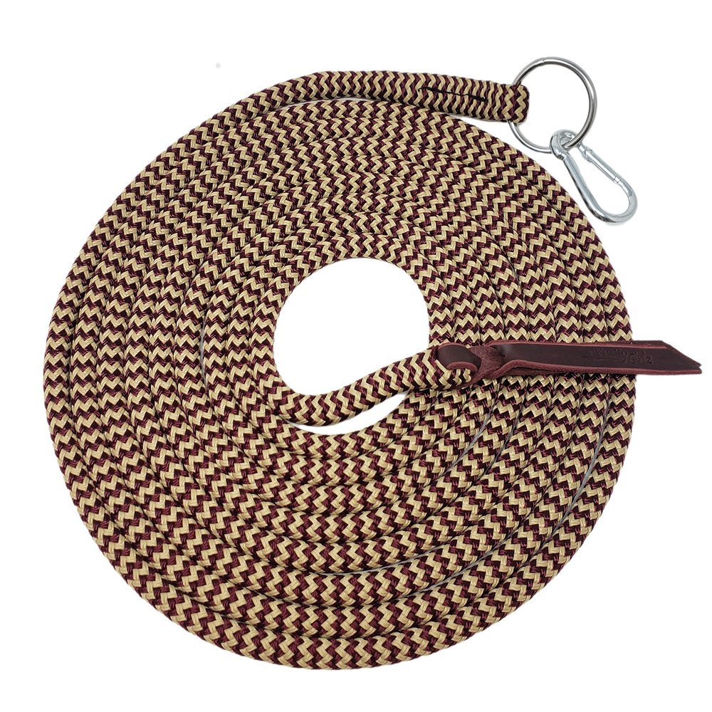 Knotty Girlz 22' Long Line with SS O Ring and Carabiner (Burgundy Beige)