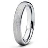 Silly Kings Jewelry 4mm Tungsten Wedding Band Gray Tungsten Ring Brushed Dome Tungsten Band Men & Women Comfort Fit (9) view 1