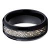 Silly Kings Jewelry Tungsten Wedding Band Black Tungsten Ring Tungsten Carbide Ring 8mm Dragon Design Men & Women Comfort Fit (9) view 2