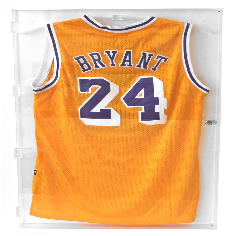 XL Large Football/Hockey Jersey Display Case Military Uniform Display Frame Police Uniform Motorcycle Jacket Shadow Box, 98% UV Protection (All Clear Acrylic Frame)