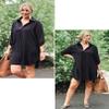 Ekouaer Beach Cover Ups for Women V Neck Bathing Suit Cover Up Bikini Swimsuit Coverup Beach Dress Shirt Black view 4