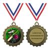 Cricket Gold Large 3 Inch Engraved Medals Trophy Award Personalized Free D03-FCL444 1PK view 1