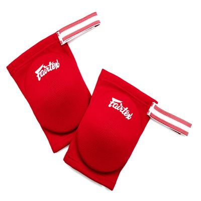 Fairtex Elastic Elbow Pads EBE1 Muay Thai Kick Boxing Protect Soft Fabric (Red)