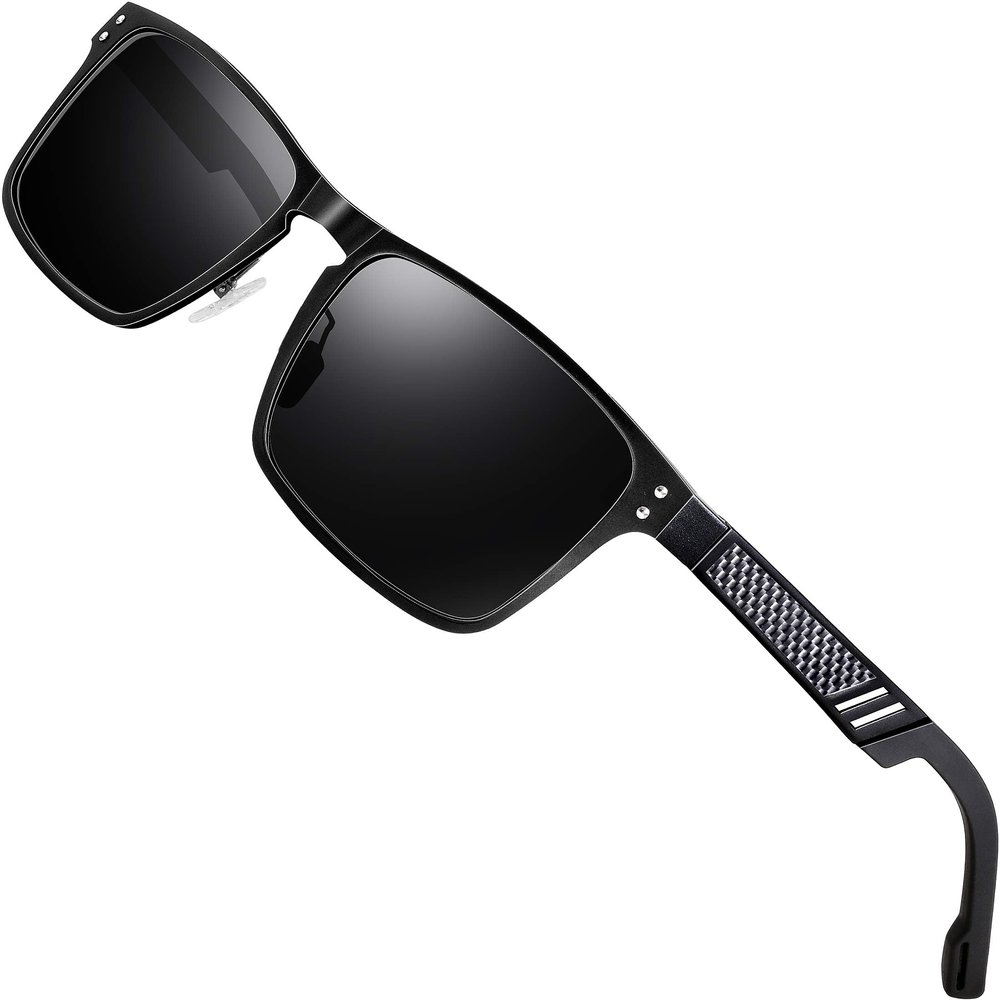 ATTCL Driving Polarized Sunglasses for Men: Classic Square Al-Mg Metal Frame Lightweight UV Protection for Travel & Outdoor 6500 Gray