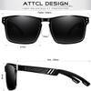 ATTCL Driving Polarized Sunglasses for Men: Classic Square Al-Mg Metal Frame Lightweight UV Protection for Travel & Outdoor 6500 Gray view 3