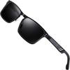 ATTCL Driving Polarized Sunglasses for Men: Classic Square Al-Mg Metal Frame Lightweight UV Protection for Travel & Outdoor 6500 BLACK view 1
