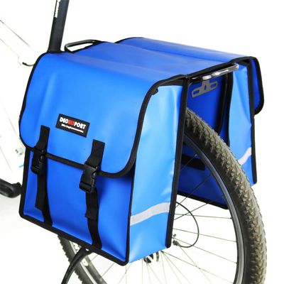 UNISTRENGH Bike Rear Seat Trunk Bag Outdoor Riding Bicycle PannierS Pack with Adjustable Straps and Reflective Stripe for Mountain Cycling (Blue)