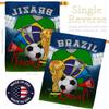 World Cup Brazil Flags Brazilian Banner Room Wall Art Flag Poles For Outside House Patio Porch Lawn Garden Stand Tapestry Yard Signs FIFA Gifts Sports Fan Trophy Soccer Game Football Made In USA view 3