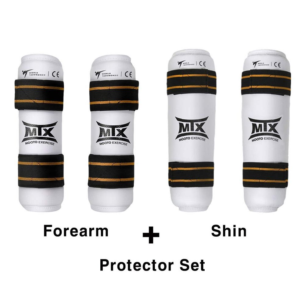 MOOTO Taekwondo MTX S2 Forearm and Shin Protector Set WT Gym School Academy Training Team Guard Gear (1. XS(Forearm+Shin))