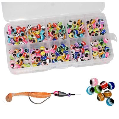 120pcs-300pcs Fish Eye Beads Fishing Line Beads Assorted Mixed Color Fishing Beads 6mm/8mm/10mm/12mm (200pcs 8mm Mixed Color)