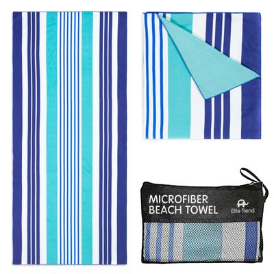 Elite Trend Quick Dry Towel Large 63x31 Inch - Microfiber Beach Towel - Perfect for Beach, Travel, Swimming, Pool, Yoga, Hiking, Camping - Lightweight, Fast Drying, Compact for Adults (Ocean)