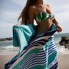 Elite Trend Quick Dry Towel Large 63x31 Inch - Microfiber Beach Towel - Perfect for Beach, Travel, Swimming, Pool, Yoga, Hiking, Camping - Lightweight, Fast Drying, Compact for Adults (Ocean) view 2