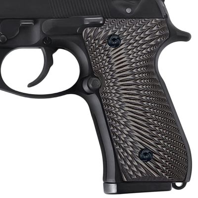 Guuun G10 Grips for Beretta 92, 96, 92 fs, m9, 92a1 Sunburst Texture - Gray/Black