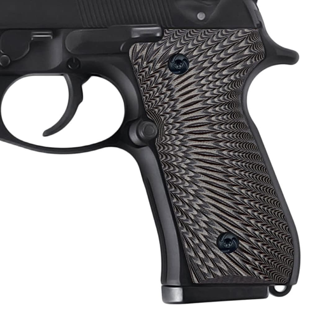 Guuun G10 Grips for Beretta 92, 96, 92 fs, m9, 92a1 Sunburst Texture - Gray/Black