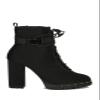 PAZZLE Stylish 18 Womens Waterproof Chunky Heel Platform Drawstring Lug Sole Snow Boots (7.5, Black) view 2
