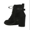 PAZZLE Stylish 18 Womens Waterproof Chunky Heel Platform Drawstring Lug Sole Snow Boots (7.5, Black) view 3