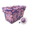 Cruiser Candy Bicycle Basket Liner & Tote in One, Stylish Bike Basket Liner, Yoga Bag,Gym Bag,Beach Bag. Matching Bicycle Bell Included, Bike Bell (Pink Purple Hibiscus) view 1