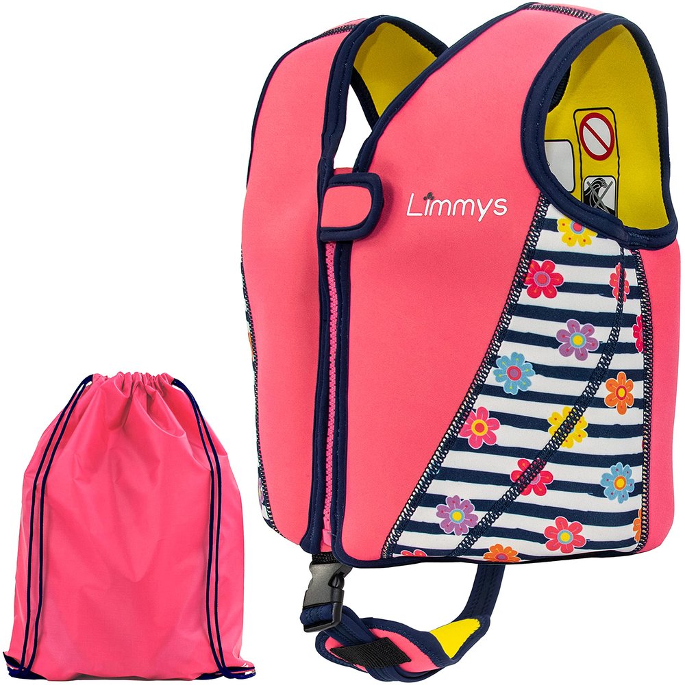 Limmys Premium Kids Swim Vest - Toddler Swim Jacket and Buoyancy Swimming Aid - Modern Design Swimming Vest for Boys, Girls and Babies - with Drawstring Bag