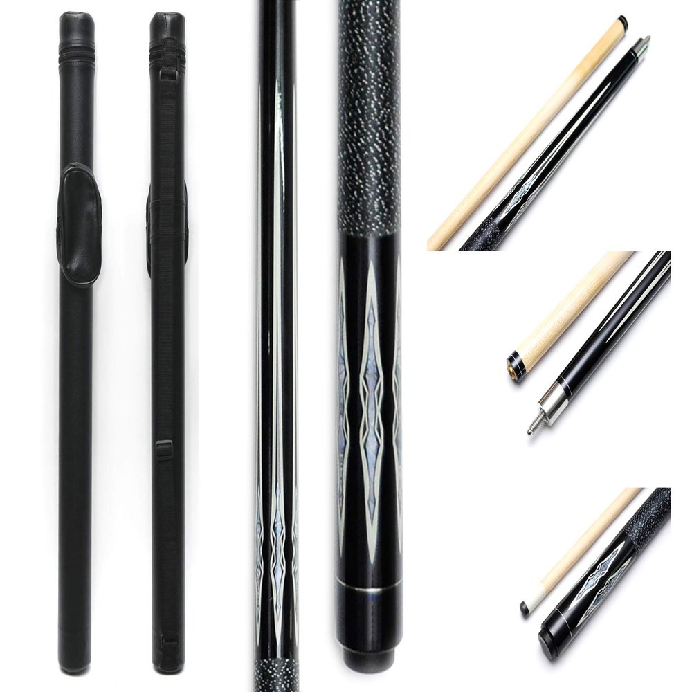 1x1 Hard Pool Cue Case Billiard Stick Carrying Pool Cue Case - 1B1S - Holds 1 Butt and 1 Shaft (Several Colors Available) (Kit-22(Cue+Case))