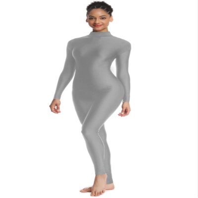 OVIGILY Adult High Neck Long Sleeve Dance Unitard for Women Bodysuits Full Body Leotard Spandex Catsuit