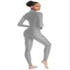 OVIGILY Adult High Neck Long Sleeve Dance Unitard for Women Bodysuits Full Body Leotard Spandex Catsuit view 3