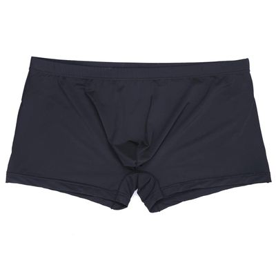JEATHA Men's Ice Silk Low Rise Trunks Boxer Shorts Bulge Pouch Panties Bikini Briefs Underpants Black X-Large