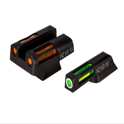 HiViz Litewave H3 Sight Tritium LitePipe Day/Night for CZ 75, Green/Orange litepipes w/White Front Ring,One Size,CZN421