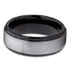 Silly Kings Jewelry Gray Tungsten Ring Brushed Black Tungsten Band 8mm Tungsten Ring Men's Tungsten (11) view 2