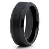 Silly Kings Jewelry 8mm Black Tungsten Carbide Ring Brushed Center Beveled Edge Band (6) (11) view 1