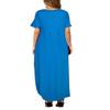 Arolina Women Summer Maxi Dress Short Sleeve V Neck Casual Loose Long Split Dresses Beach Vacation Sundress with Pockets Acid Blue view 2