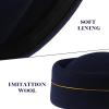 Amosfun Women Stewardess Cap Blue Stewardess Hat Woolen Flight Attendant Hat for Halloween Performance Cosplay Costume view 3