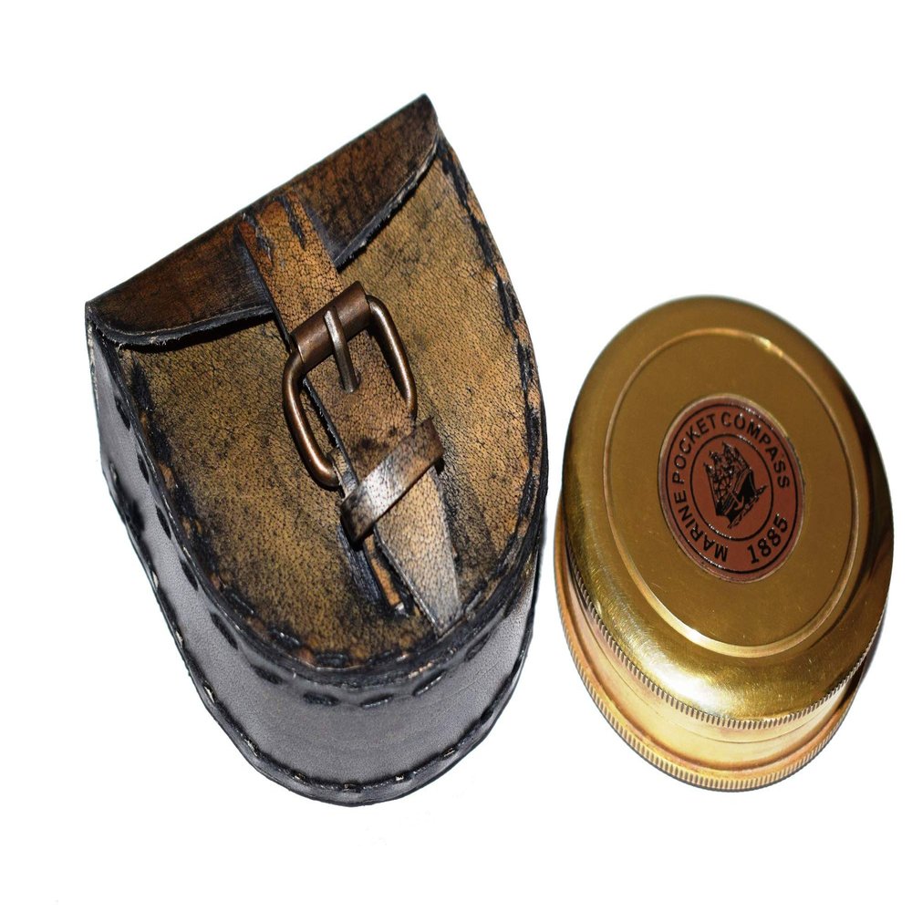 Marine Pocket Compass 1920 Robert Frost Poem Engraved Compass with Leather case, Unique Vintage Gift for All Occasion.Camping Compass, Gift Compass, Graduation Day Gifts, Husband, Father