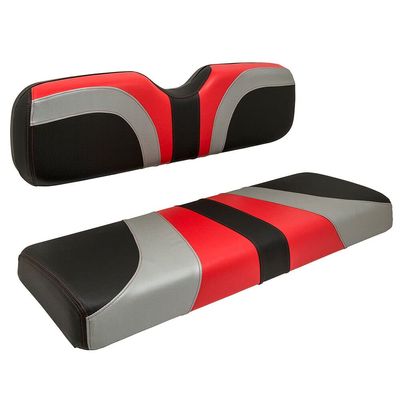 RedDot Blade Golf Cart Front Seat Covers (Red/Silver/Carbon Fiber) Compatible with EZGO TXT/T48/Freedom TXT/Valor/RXV/Freedom RXV