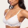 Katie Triangle Bralette for Women, Unpadded and Unlined Wireless Bra, Perfect Adjustable Everyday Lace Lingerie (Small, White) view 3
