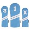 Light Blue Sunfish Leather Golf Headcover Set 1-3-X Driver Fairway Hybrid view 1