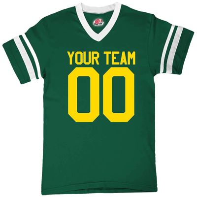 Custom Dark Green & White Fan Jersey Choice of Economical 1 Color Print Youth Large
